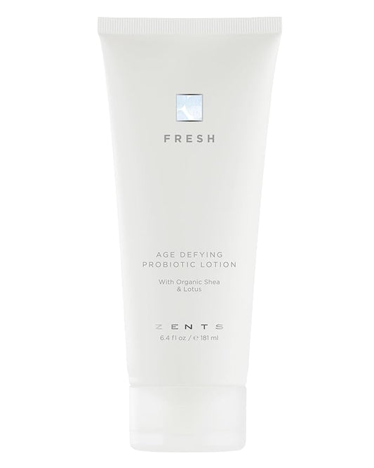 Zents Age-Defying Probiotic Body & Hand Lotion (Fresh) | Moisturizing Lotion with Hyaluronic Acid & Organic Shea Butter | Nourishes & Hydrates Skin | 6.4 fl oz