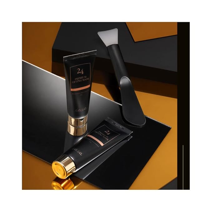 RiRe Premium Lifting Peel off Mask Cream Pack 50g(1.69 oz.) with Brush, AVA Vegan Collagen 71%, Moisture and Nutrition, Golden Cream Pack, All Skin Type