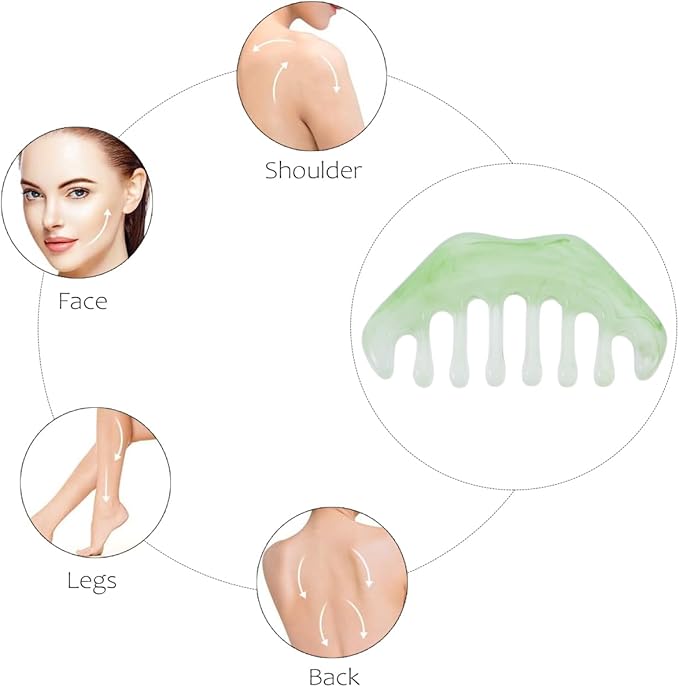 Healifty Resin Massage Comb 3Pcs - Guasha Scalp Comb, Handheld Gua Sha Scraping Massage Tool for Head Caring, Relax (Green & Yellow & Apricot)