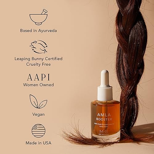 Amla Booster Oil, 100% Cold Pressed Amla Oil, Vegan Skincare, 0.68 fl oz Glass Bottle