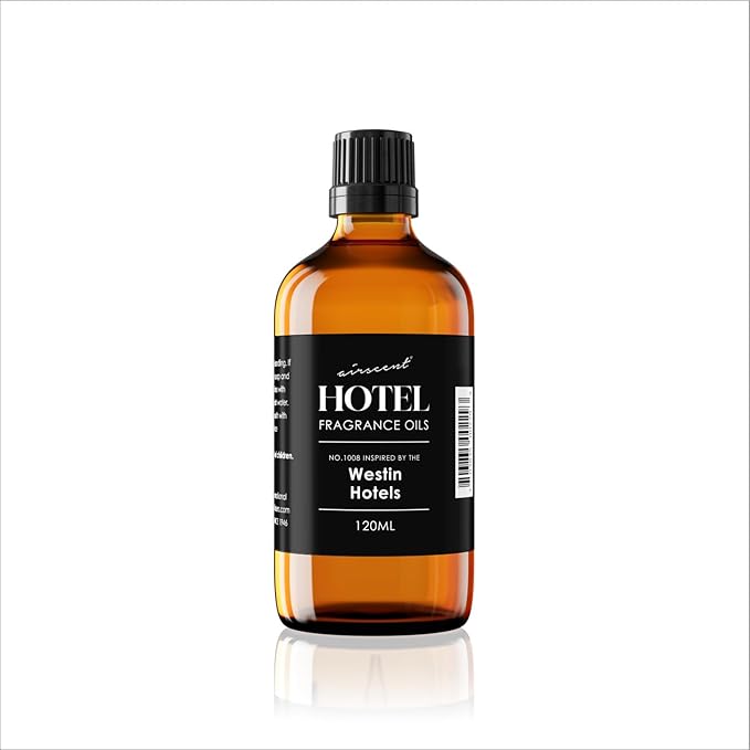 AirScent Hotel Diffuser Oil Inspired by The Westin Hotel Scent - Premium Fragrance Oil No. 1008 for Ultrasonic and Waterless Diffusers and Crafting - 120 mL, 4 fl oz Glass Bottle with Dropper