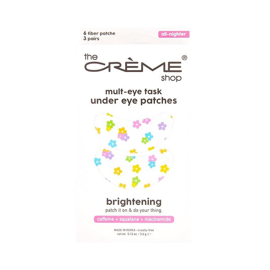 The Crème Shop Mult-Eye Task Under Eye Patches | Under Eye Patches for Dark Circles | Korean Skin Care | Vitamin C, Hyaluronic Acid, Strawberry - All-Nighter (3 Pack)