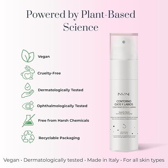 Biotech Eye & Lip Contour Cream — Hyaluronic Acid Spheres + Tamanu Oil — Depuffs, Plumps & Smooths Fine Lines — Ophthalmologically & Dermatologically Tested