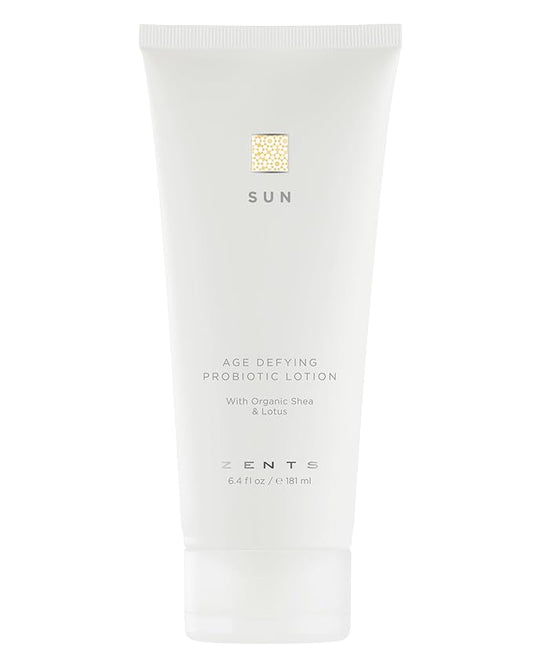 Zents Age-Defying Probiotic Body & Hand Lotion (Sun) | Moisturizing Lotion with Hyaluronic Acid & Organic Shea Butter | Nourishes & Hydrates Skin | 6.4 fl oz