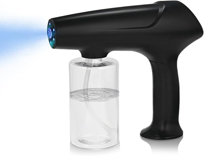 Barber Spray Bottle with Blue Light, Rechargeable Electrostatic Atomizer Sprayer, Nano Mist Sprayer for Stylist,Barber and Home Use