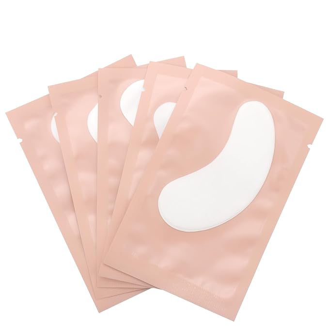 100 Pairs Hydrogel Under Eye Gel Patches Lint Free Eye Lash Pads Eyelash Extension Tool Mask Eyepads (#2-Pink)