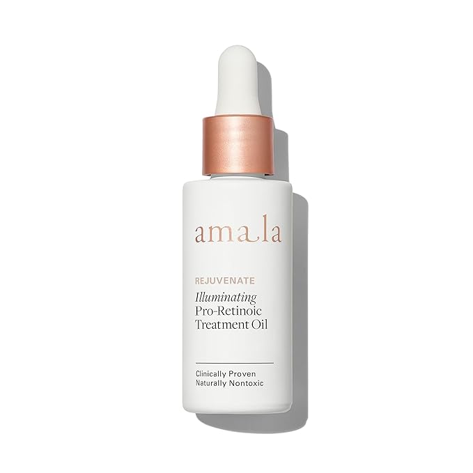 Amala Illuminating Pro-Retinoic Treatment Oil - All Natural Retinol Serum Alternative - Hydrating, Anti Aging Serum Oil - Picāo Preto Extract, 23K Gold, Cacay Seed (30ml)