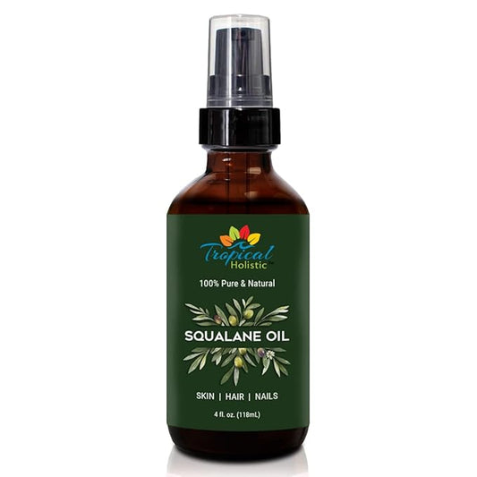 100% Squalane Oil - Pure Plant Derived Vegan All Body Moisturizing Serum (4oz / 118mL) - Ideal Squalane Oil for Face, Body, Hair & Nails