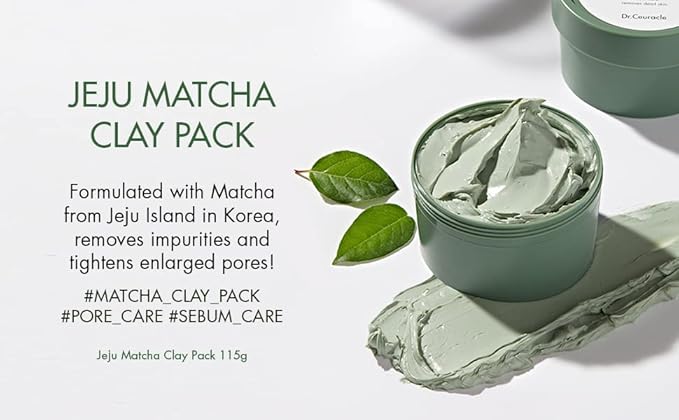 leegeehaam Dr.Ceuracle Jeju Island Matcha Clay Pack (115g / 4.05 oz) - Wash-Off Type Clay Facial Mask Pack for Cleansing Pore and Detoxifying Dull Skin