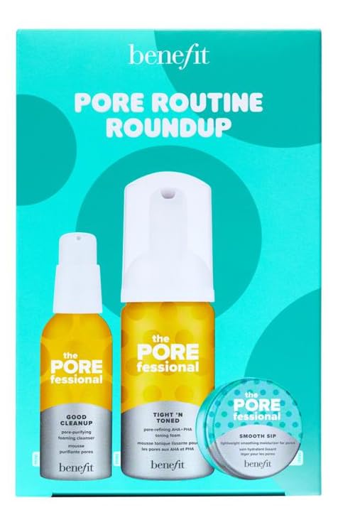 Benefit The Porefessional Travel Set, Good Cleanup, Tight N Toned and Smooth Sip