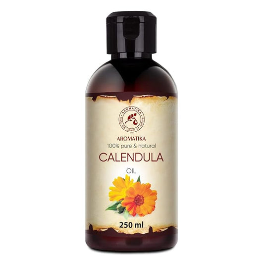 Calendula Oil 8.5 Fl Oz (250ml) - Calendula Officinalis Flower Extract – Infused - Almond Oil Base - 100% Pure & Natural - Marigold Oil – Benefits for Skin, Nails, Hair, Face, Body