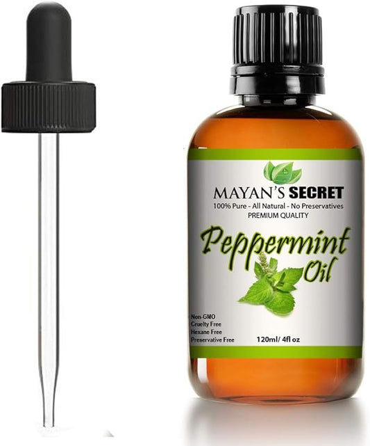 Mayan's Secret Pure Carrier and Essential oils for Skin Care, Hair, Body Moisturizer for Face-Anti Aging Skin Care (Peppermint Oil, 4oz)