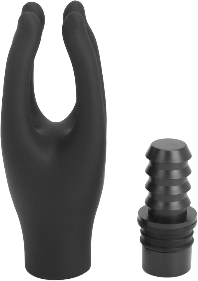 Fascia Massage Gun Head, Replaceable Head 4 Fingers Artifical Hand Silicone Fascia Adult Machines Attachments, Black Caliber 0.71‑0.75in