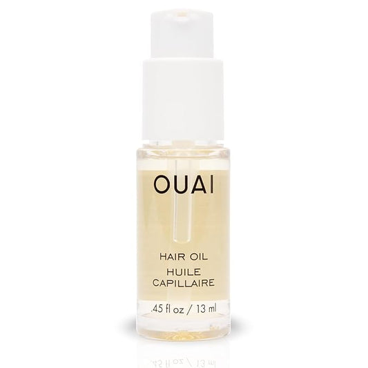 OUAI Hair Oil Travel Size - Hair Heat Protectant Oil for Frizz Control - Adds Shine and Smooths Split Ends - Color Safe Formula - Paraben, Phthalate and Sulfate Free (0.45 oz)