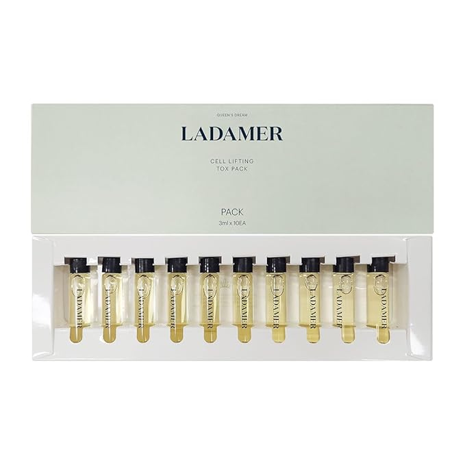 LADAMER-Tox Mask-Skin Tightening-Firming Essence-Faical lifting-Facial Cell Mask-Tox Pack Lift Moisturizing Pore Treatment Clinical Spa Cosmetic Premium Korean Skincare AHA Complex 0.1 fl.oz*10EA
