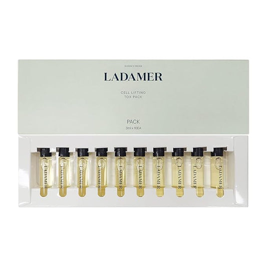 LADAMER-Tox Mask-Skin Tightening-Firming Essence-Faical lifting-Facial Cell Mask-Tox Pack Lift Moisturizing Pore Treatment Clinical Spa Cosmetic Premium Korean Skincare AHA Complex 0.1 fl.oz*10EA