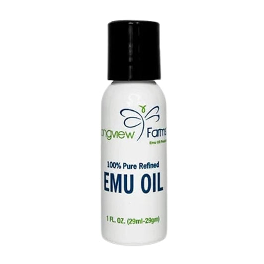 Longview Farms® Emu Oil - Hair and Body - 100% Pure & Refined | Pure Emu Oil for Skin & Hair Care | Premium Quality Hydration & Nourishment | 1 Fl. Oz