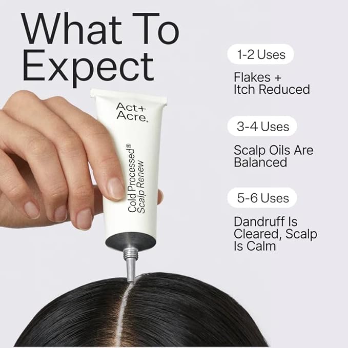 Act+Acre Cold Processed Vitamin E Scalp Detox Oil and BHA Salicylic Acid Exfoliator - For Dandruff and Dry Itchy Scalp - Hair Growth Treatment for Thinning Hair - Exfoliating Mask for Itch