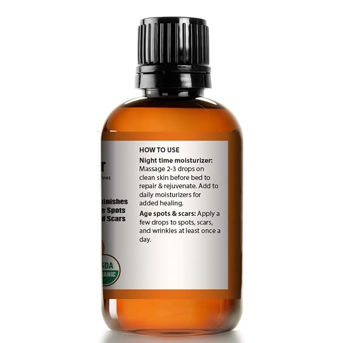 Mayan's Secret Rosehip Seed Oil USDA Certified Organic, Cold Pressed, Unrefined. Reduce Acne Scars. Essential Oil for Face, Nails, Hair, Skin. Therapeutic AAA+ Grade