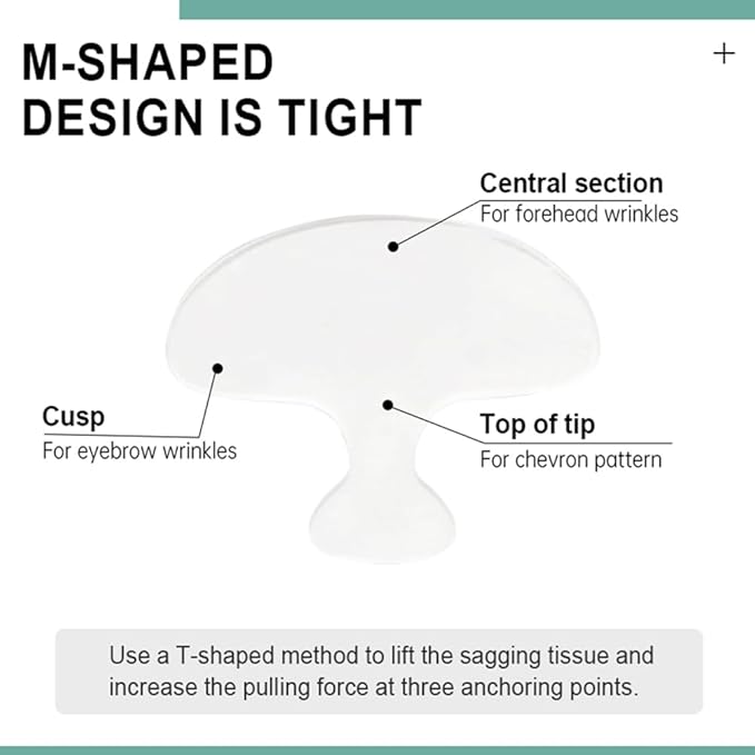 Forehead Wrinkle Patches Hydrogel, Reusable Anti-Aging Facial Patches for Forehead and Between Eyes, Hypoallergenic Silicone Gel Sleep Face Tape, Smooth Fine Lines and 11 Lines(forehead-3 Pcs)