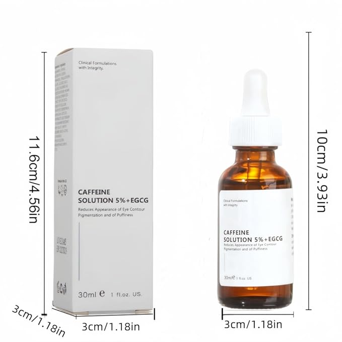 Caffeine Solution 5% + EGCG, Caffeine Eye Serum For Face, Moisturizing Under Eye Solution For Reduces Dark Circles & Puffiness, 30ML (1, 1 PC)