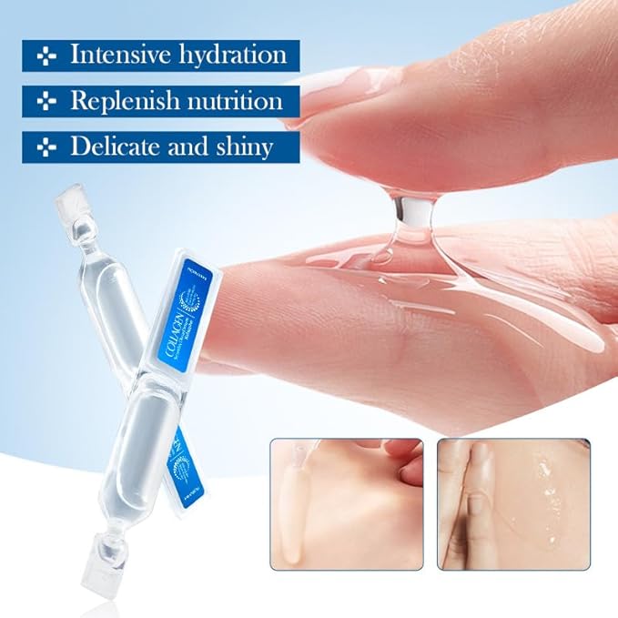 Collagen Serum for Face - Hydrating Serum with Hyaluronic Acid, Anti-Wrinkle & Firming Facial Serum, Repair Skin Barrier, Travel-Size Skincare, Single-Use Vials Skincare, 1.5ml x 30PCS