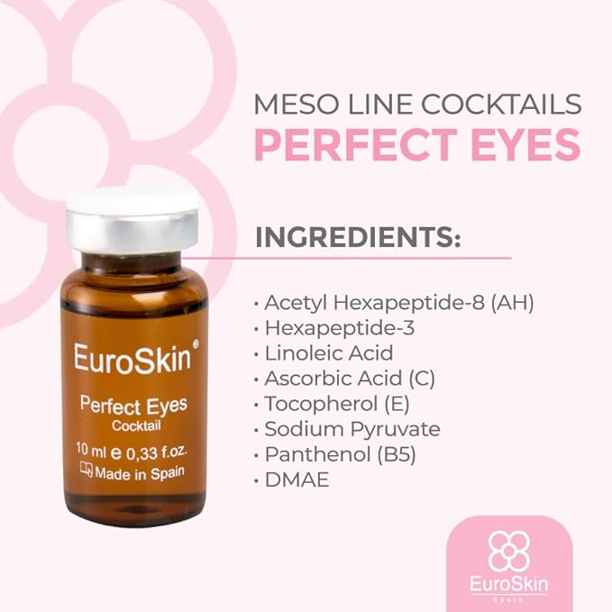 perfect eyes. Periocular and facial treatment. Prevent problems in the eye contour. Aestheticians' favorite liquid ampoules. Ampollas liquidas favorita por las esteticistas.