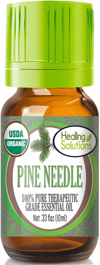 Healing Solutions Oils - 0.33 oz Pine Needle Essential Oil Organic, Pure, Undiluted Pine Needle Oil - 10ml