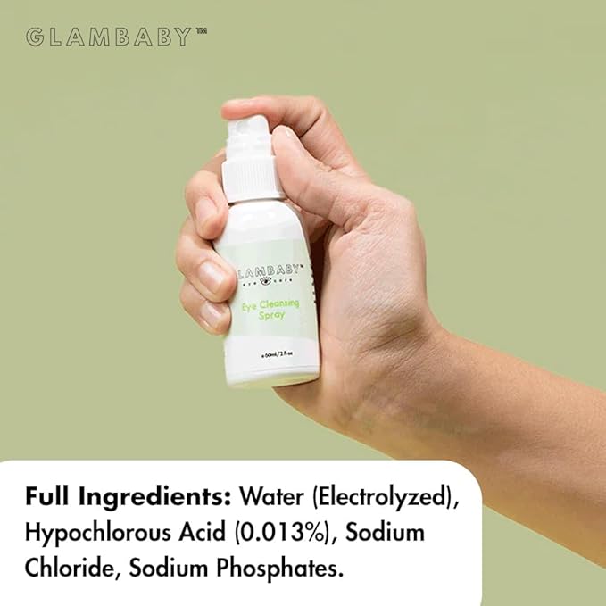 GlamBaby Eye Boogies Stye Eye Treatment | Sting-Free & Wipe-Free | Hypochlorous Eyelid Cleanser & Pink Eye Drops | Provides Allergy Conjunctivitis & Blepharitis Relief | Baby Eye Drops Spray (2 Pack)