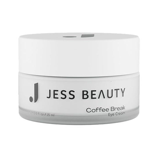 JESS BEAUTY | Coffee Break Eye Cream with 1% Caffeine, Squalane and Panthenol I Beauty and Self Care - Korean Beauty Eye Contour 0.5 fl. oz
