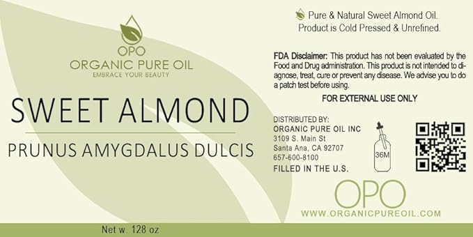 Sweet Almond Oil - Bulk 128 oz - 1 Gallon - Pure, Unrefined, Cold Pressed, Non GMO, All Natural Carrier Oil for Skin, Hair, Face, Body, DIY, Soaps, Creams, Wholesale Cosmetics - Organic Pure Oil