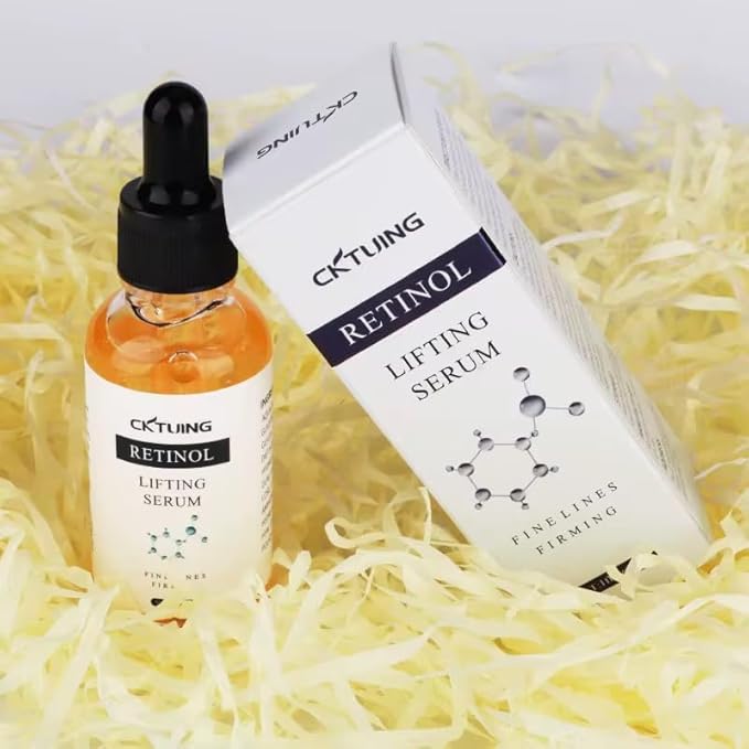 CKTUING Retinol Serum: Anti-Aging, Firming, Wrinkle-Reducing Skincare with Vitamin C, Hyaluronic Acid, and Moisturizer for Radiant, Youthful Skin.
