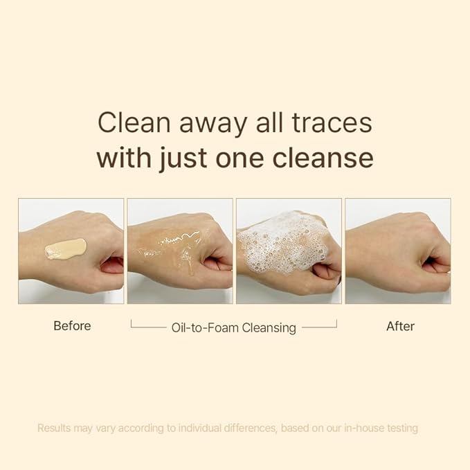 Manuka Honey Glow Oil to Foam Cleanser | Daily Makeup Remover and Cleanser, Hydrating Foaming Face Wash for Dry Skin, Double Cleanse | Korean Facial Oil Cleanser, 7.27 fl oz