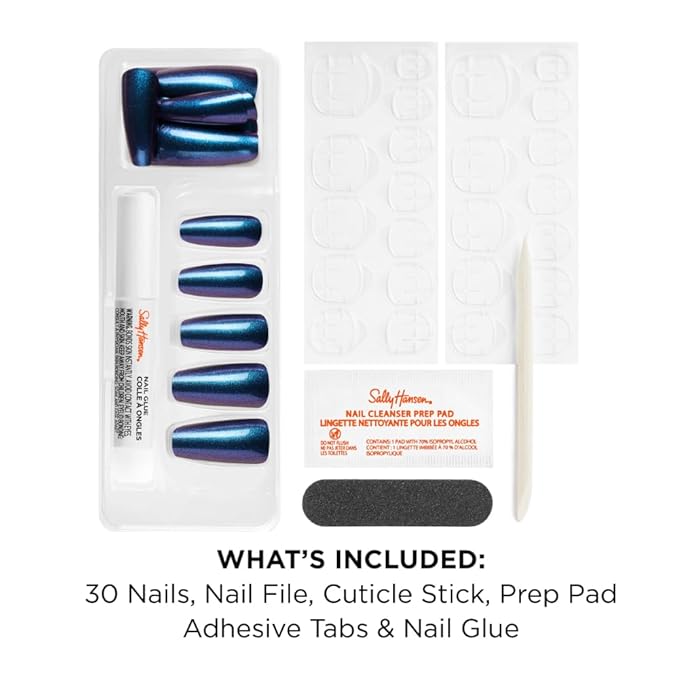 Sally Hansen Instant Cuticle Remover and Salon Effects HYP-Nautical Press On Nails Kit, Nail Treatment and Manicure Set