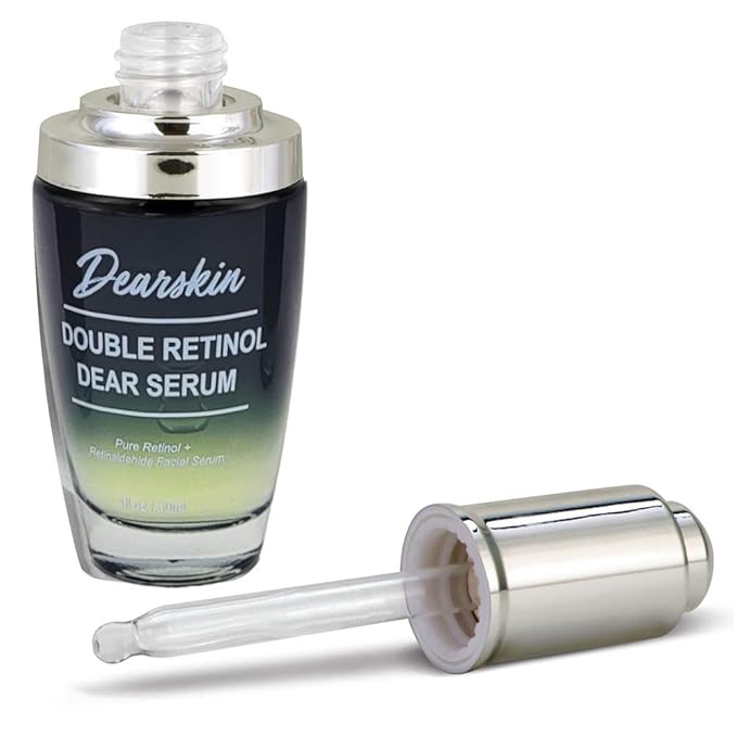 Retinol Serum Double Retinol Dear Serum by Dearskin Retinaldehide 0.1% plus Pure Retinol 0.5% Anti-Aging Powerful Anti-Wrinkle Repair Regenerating Serum