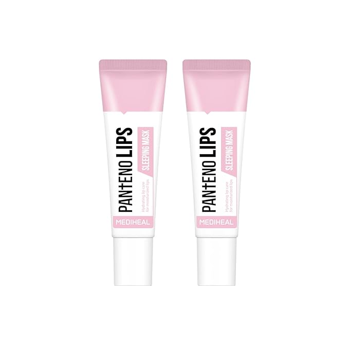 MEDIHEAL Pantenolips Sleeping Mask 2 Pack Light-weighted Colorless Gel Type - Panthenol, Shea Butter, Vitamin E, Berry Extract