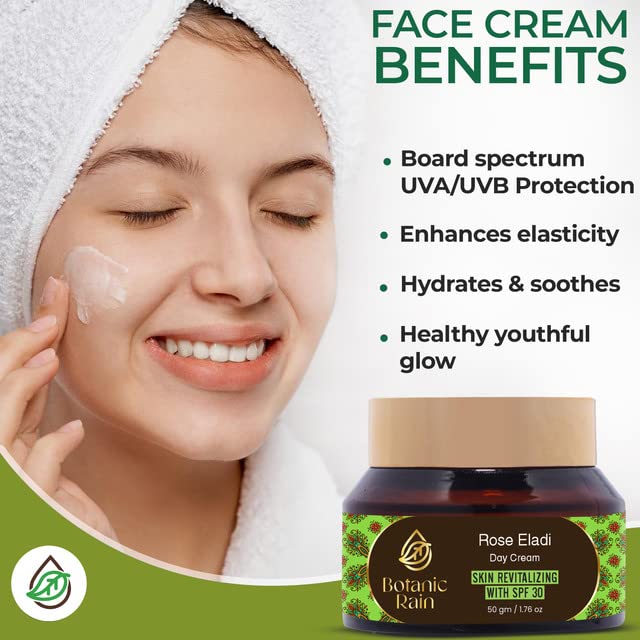 Organic Face Moisturizer With SPF With Rose Eladi And Night Cream With Jasmine Neroli Natural Ayurveda Products Suitable For All Skin Types, For Women And Men