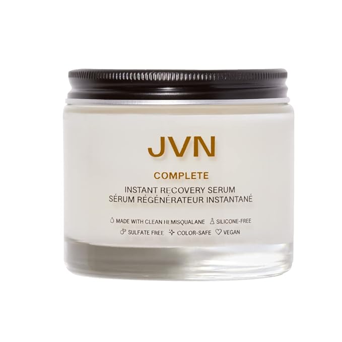 JVN Complete Instant Recovery Leave-In Anti Frizz Serum, Repairs Hair and Protects Against Heat Damage, Smoothing Serum for All Hair Types, 3.4 Fluid Ounces