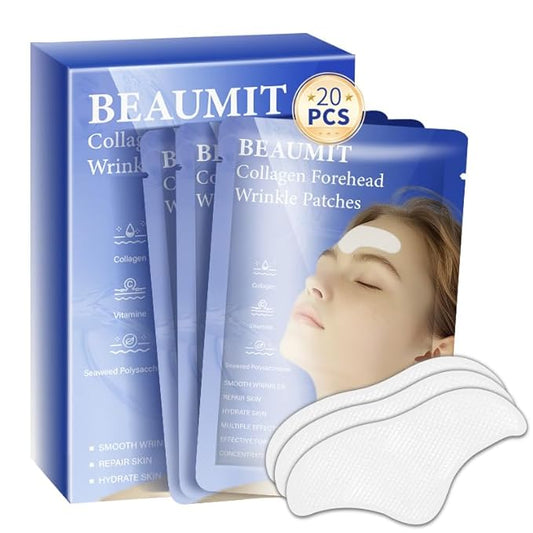 20pcs Masks | Collagen Forehead Anti-Wrinkle Treatments | Jelly Touch Mask | Skin-Friendly Hydrogel for Deep Hydration, Firming & Fine Line Reduction, Targets Forehead Wrinkles & Frown Lines