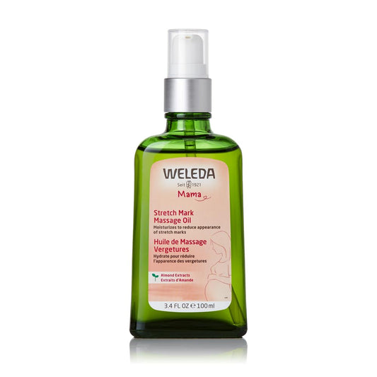 Weleda Stretch Mark Pregnancy Massage Oil, 3.4 Fluid Ounce, Plant Rich Oil with Vitamin E, Sweet Almond, Jojoba and Arnica Oils