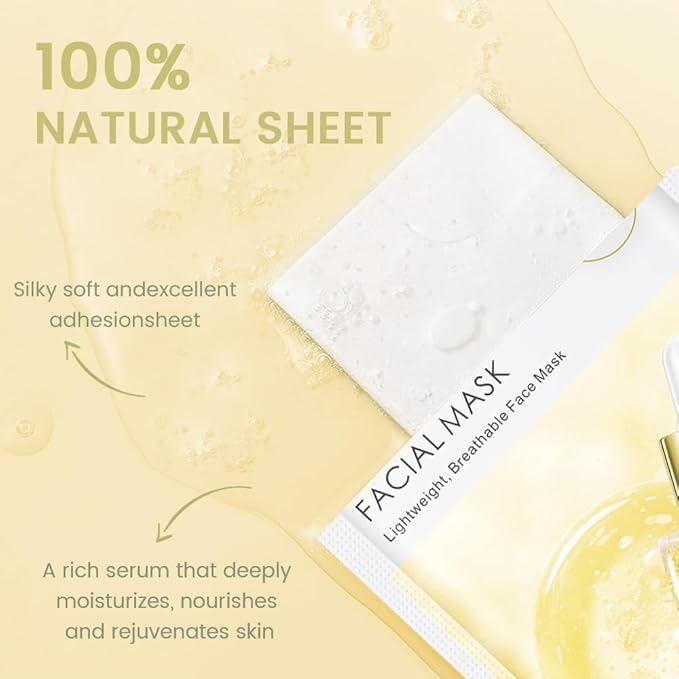 Face Sheet Mask Skincare,Hydrating Spa Face Mask For Sensitive Skin,Moisturize,Nourish for All Skin Types,Natural Skin Care Spa Face Mask for Women Men Girls,Pack of 6