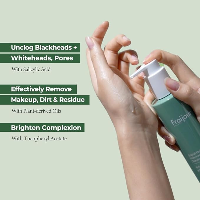 Herb Wormwood Cleansing Oil – Korean Deep Cleansing Makeup Remover & Pore Minimizer for Oily, Acne-Prone Skin, AHA BHA Exfoliation, Olive & Jojoba Oils, Lightweight, 7.1 fl.oz.