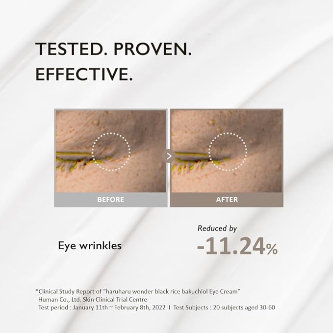 [Haruharu Wonder] Black Rice Bakuchiol Eye Cream 0.67 fl.oz / 20ml | Anti-Aging, Wrinkle Care, Natural Retinol Alternative | Cruelty Free, EWG-Green
