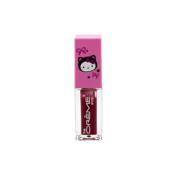 The Crème Shop x Hello Kitty Kawaii Kiss Lip Oil, Hydrating Lip Oil with Jojoba Oil & Vitamin E (Boo Berry)