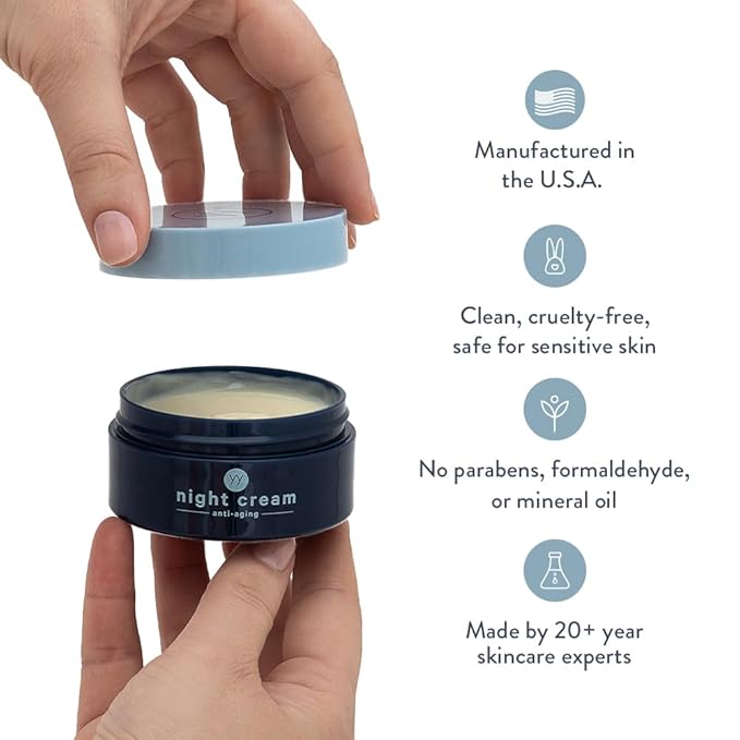 All-in-one Night Cream | Combines a moisturizer, Toner, and Anti-Aging Cream | Made in The U.S.A.