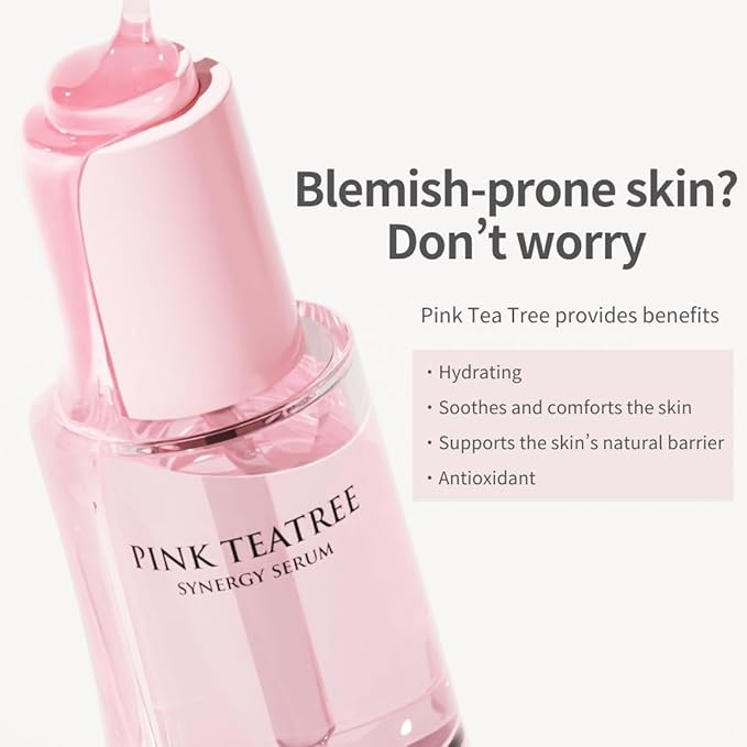 Pink Tea Tree Synergy Serum 30mL/Skin Moisturizer/Facial Moisturizers/1.01 Fl. Oz, CICA, Hyaluronic Acid and Niacinamide, Korean Skin Care, Hydrating