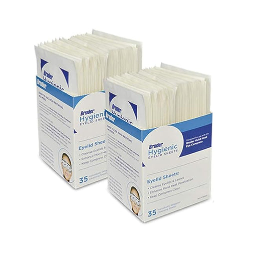Bruder Hygienic Eyelid Sheets Micro Fine Individually Wrapped Untreated Sheets 35 Count Box (Pack of 2)