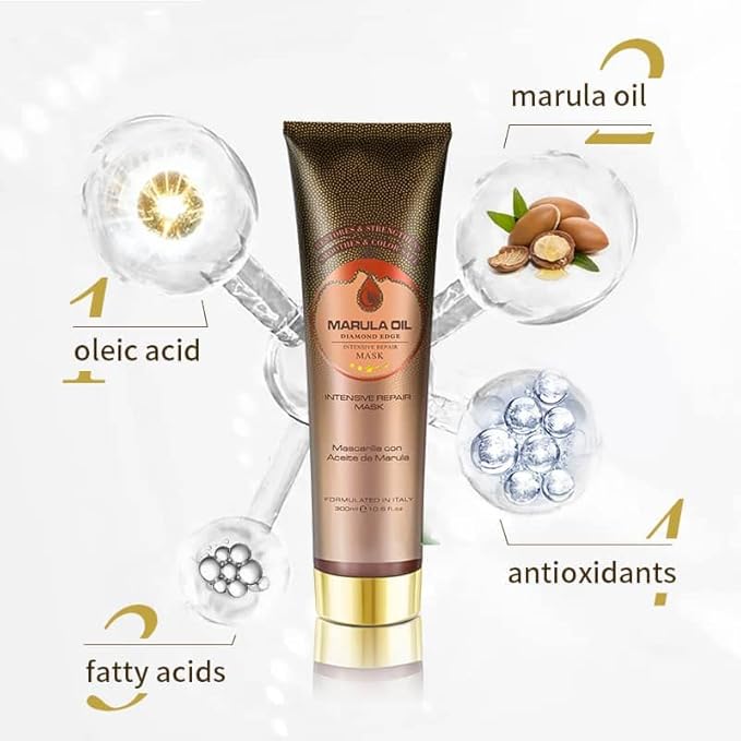 Diamond Edge Intensive Hair Treatment Mask | Take Down Moisture & Repair MASK Marula Oil Volume Nourish | Detangling Mask - Paraben & Sulfate Free