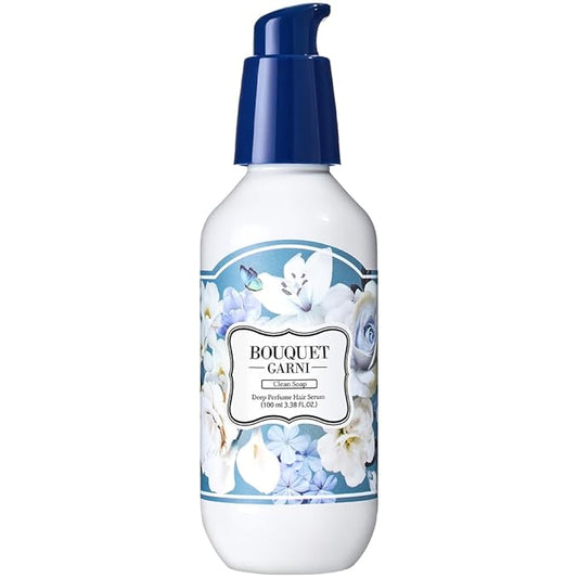 BOUQUET GARNI Deep Perfume Hair Serum Clean Soap Fragrance - Anti-Frizz Hair, Quick Absorption, Long-lasting (Containing Amino acids, Proteins, Hyaluronic Acids, Vegan Oils) - 3.4 oz