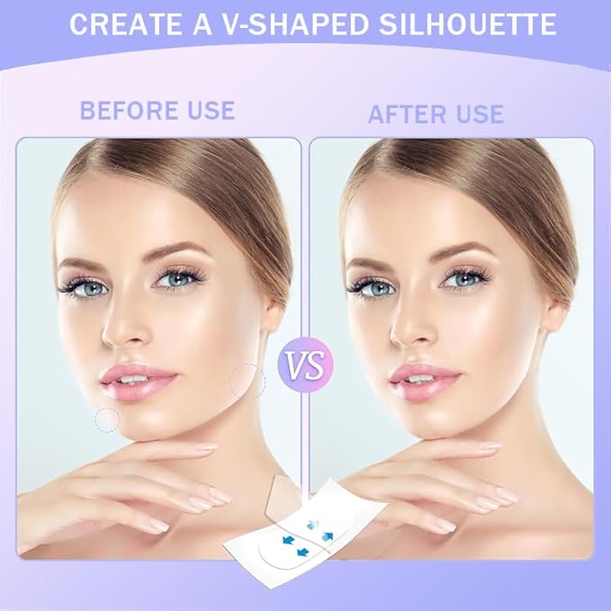 200PCS, Face Lift Tape, Bands Instant Facelift Tape for Wrinkles, Instant Neck Tape For Sagging Skin, Eyes, Jowls,Transparent Lifting Tapes with Elastic Bands